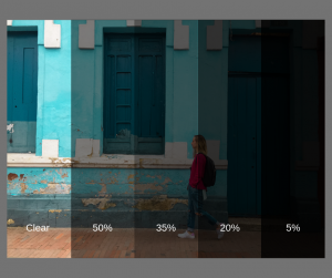Image demonstrating tint percentages