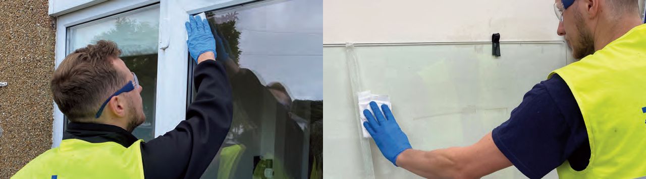 Clearshield Eco-Glass being applied to glass